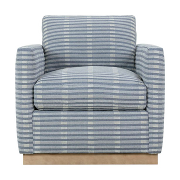 ANNIE EXPRESS SWIVEL CHAIR IN BLUE PATTERNED FABRIC - MAK & CO