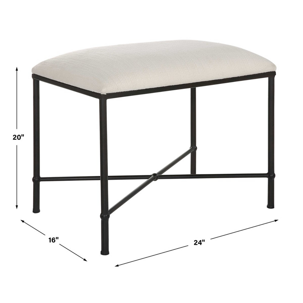 AVENHAM SMALL BENCH IN BLACK AND WHITE - MAK & CO