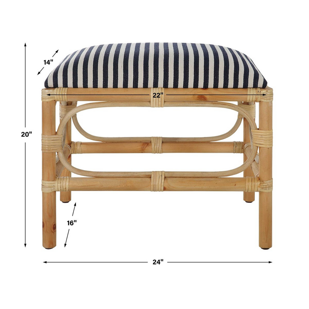 LAGUNA SMALL BENCH, STRIPED - MAK & CO