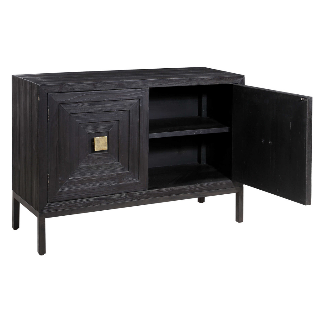 AIKEN TWO DOOR CABINET IN BLACK - MAK & CO