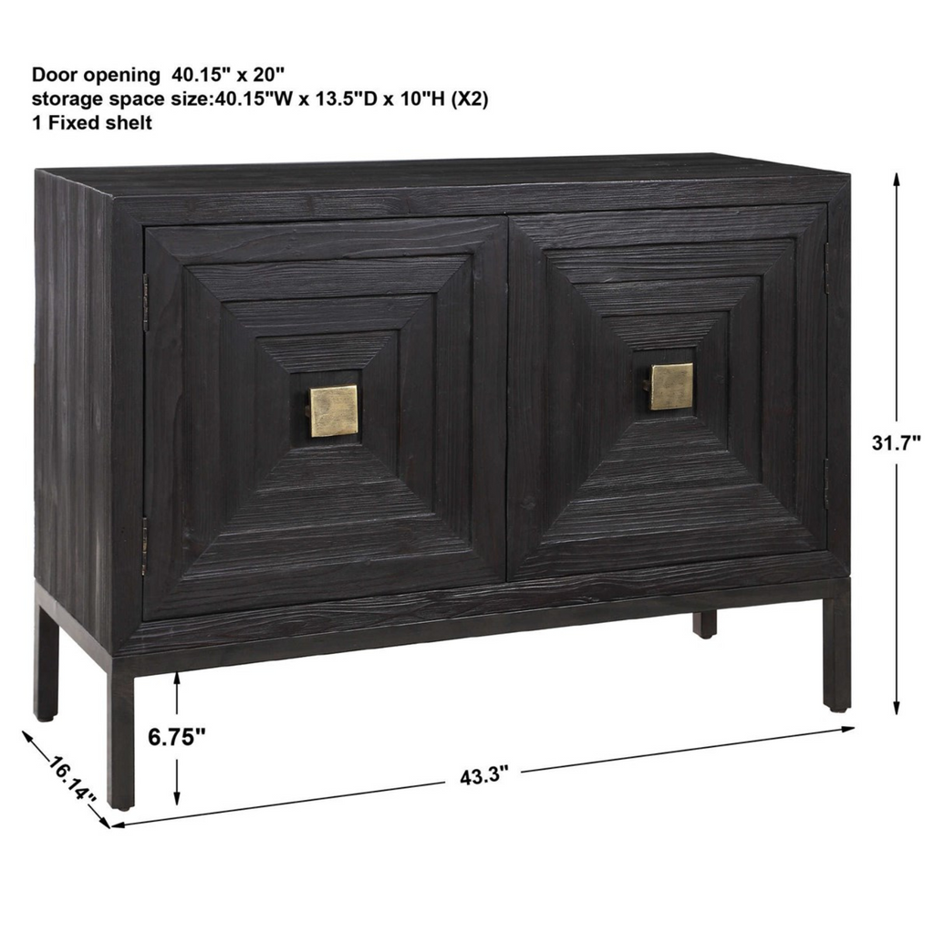 AIKEN TWO DOOR CABINET IN BLACK - MAK & CO