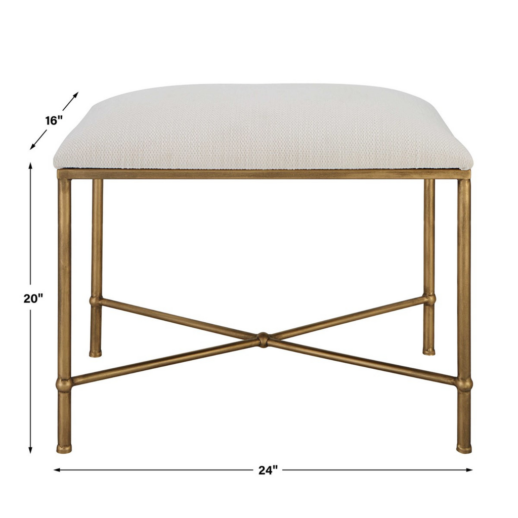 AVA SMALL BENCH IN GOLD - MAK & CO