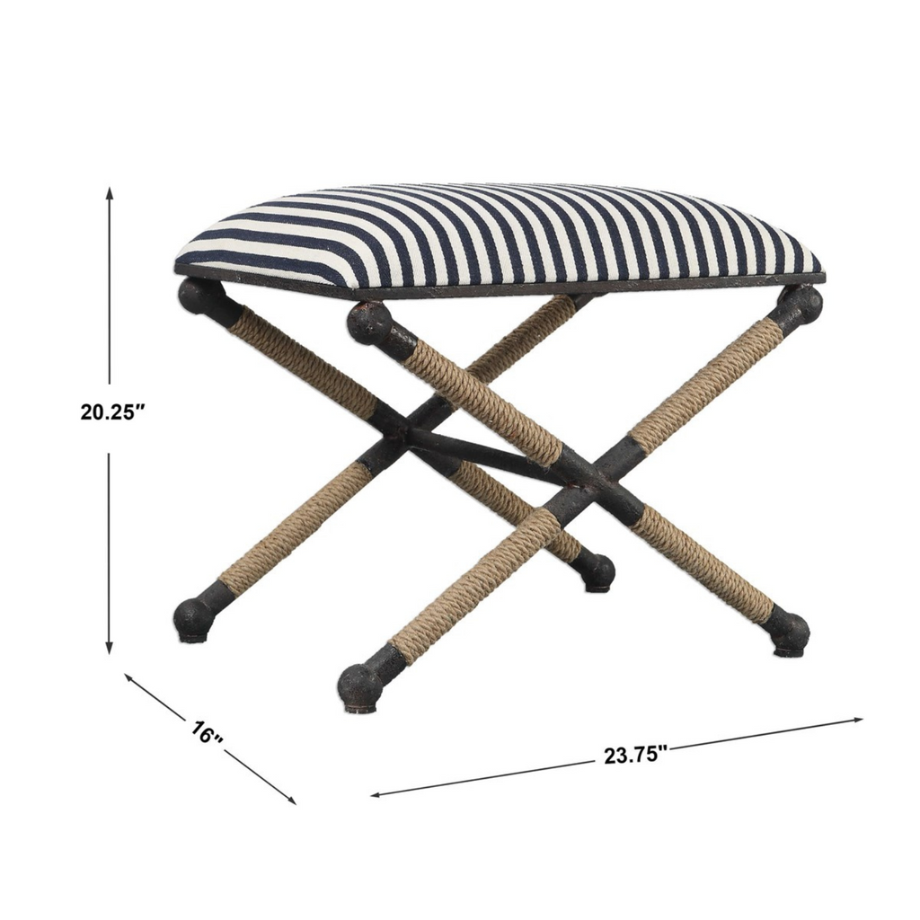 NAUTICAL SMALL BENCH, STRIPED - MAK & CO