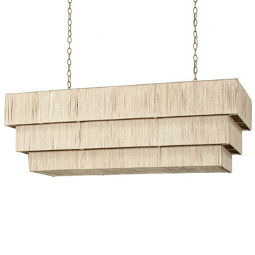 AVERY RECTANGULAR CHANDELIER IN NATURAL - MAK & CO