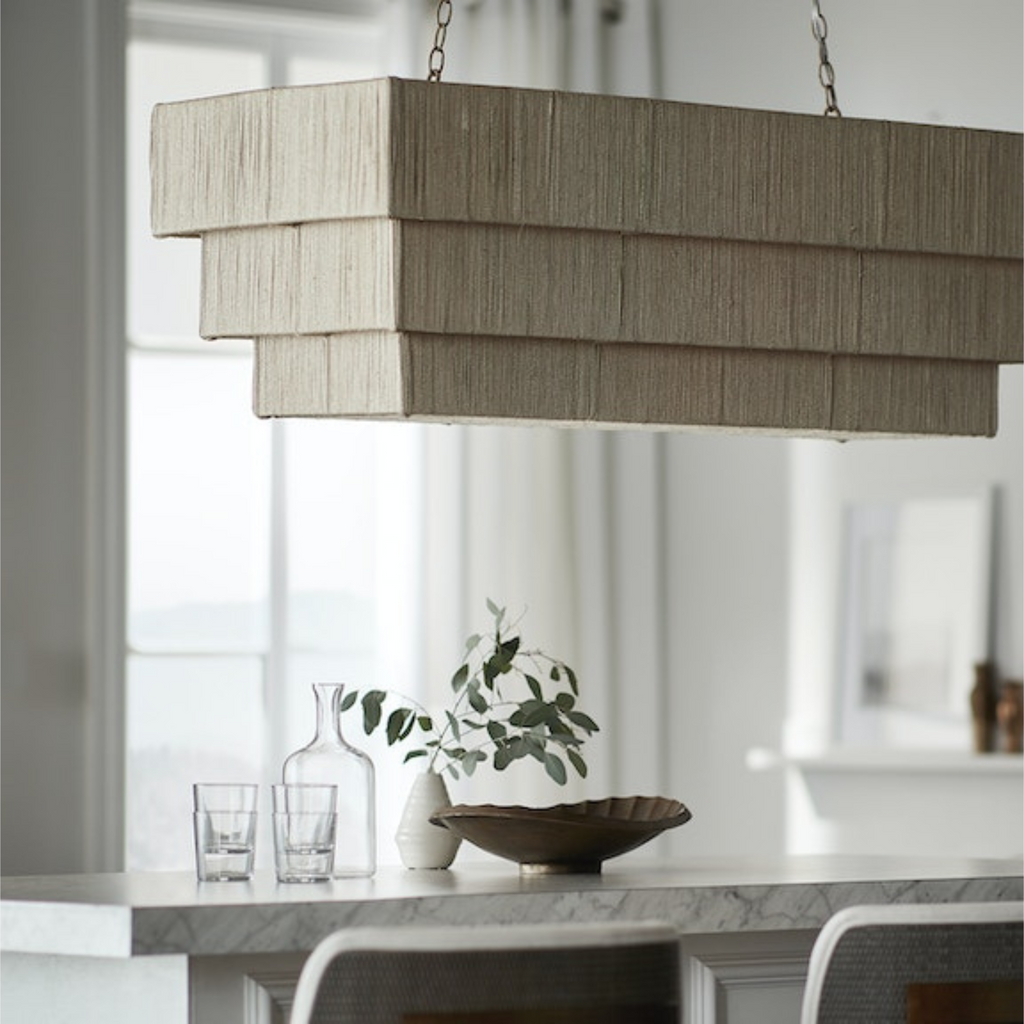 AVERY RECTANGULAR CHANDELIER IN NATURAL - MAK & CO