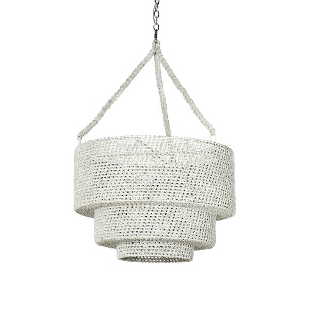 ASHLEY WOVEN PENDANT IN WHITE SAND - MAK & CO