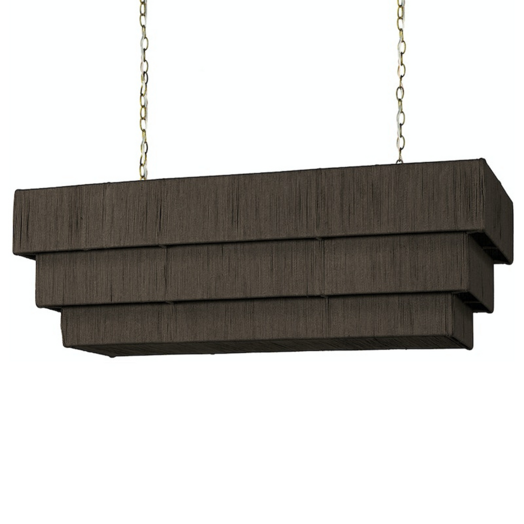 AVERY RECTANGULAR CHANDELIER IN BROWN - MAK & CO