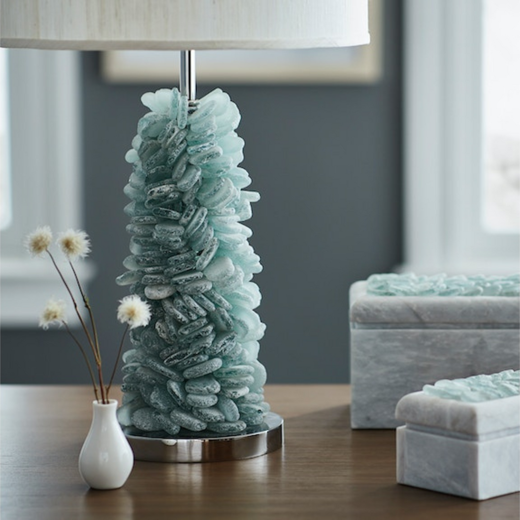 SEAGLASS TABLE LAMP - MAK & CO