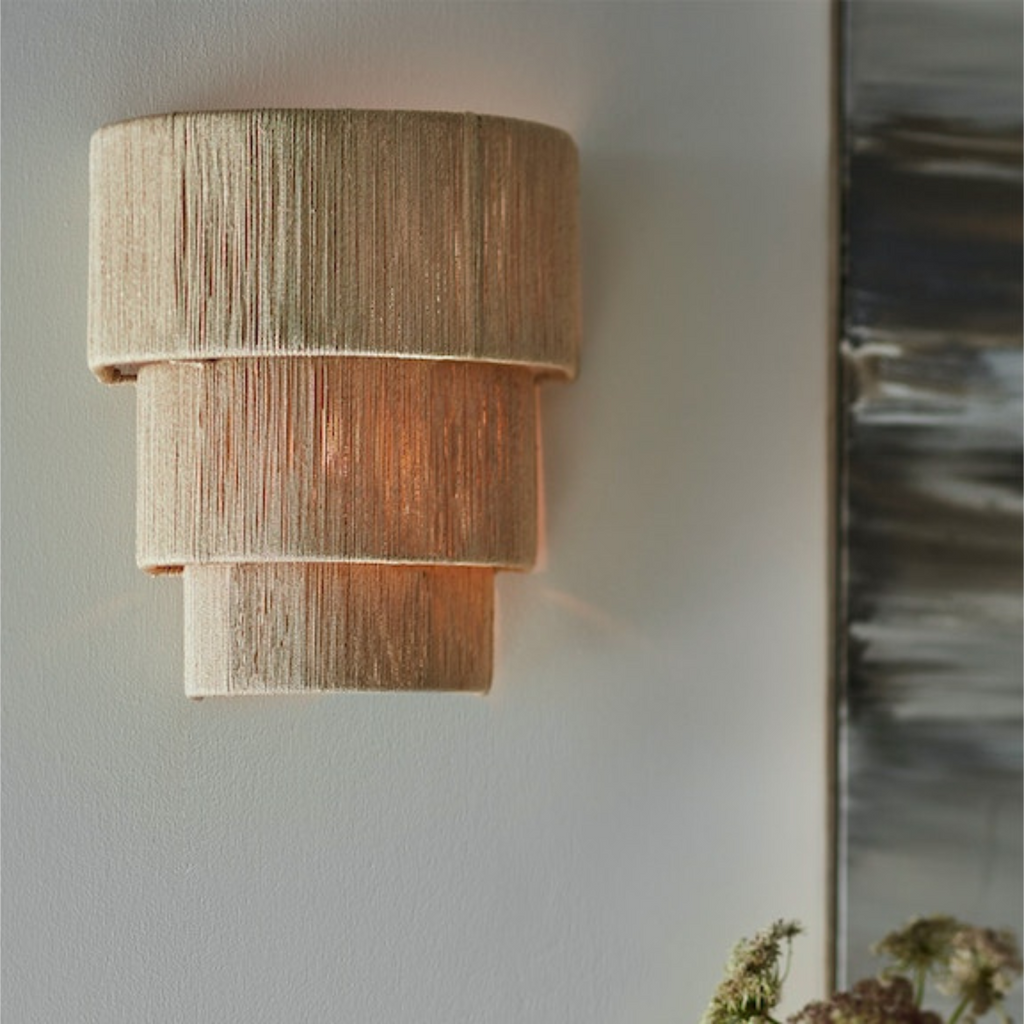 AVERY THREE TIERED SCONCE IN NATURAL - MAK & CO