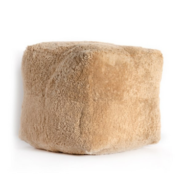 LAVACA POUF-BEIGE SHORN SHEEPSKIN - MAK & CO