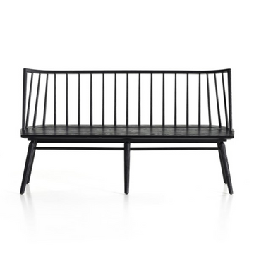 LEWIS DINING BENCH IN BLACK OAK - MAK & CO