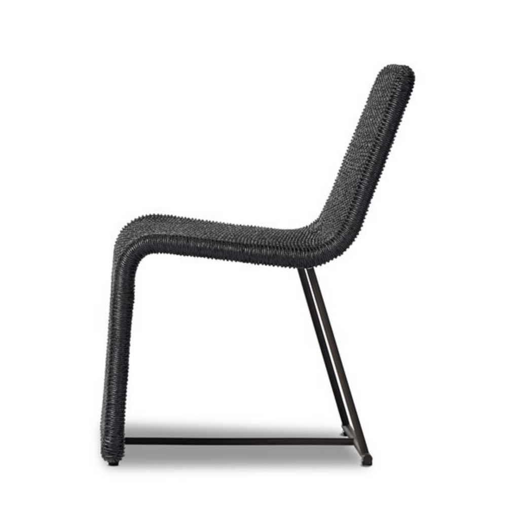 BRANON OUTDOOR DINING CHAIR IN BLACK - MAK & CO