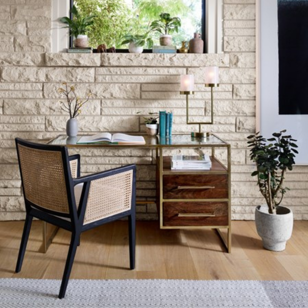 ANTONIA CANE DINING ARMCHAIR IN BLACK - MAK & CO