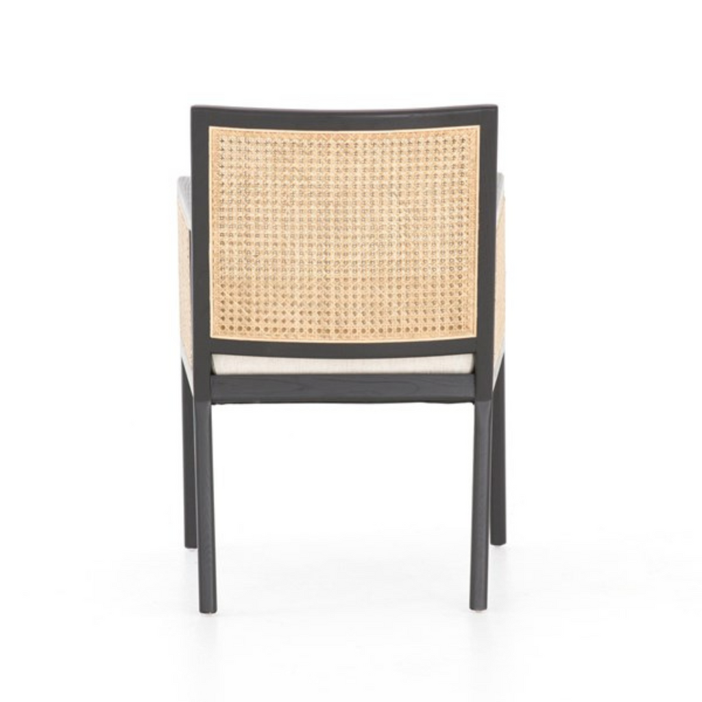 ANTONIA CANE DINING ARMCHAIR IN BLACK - MAK & CO