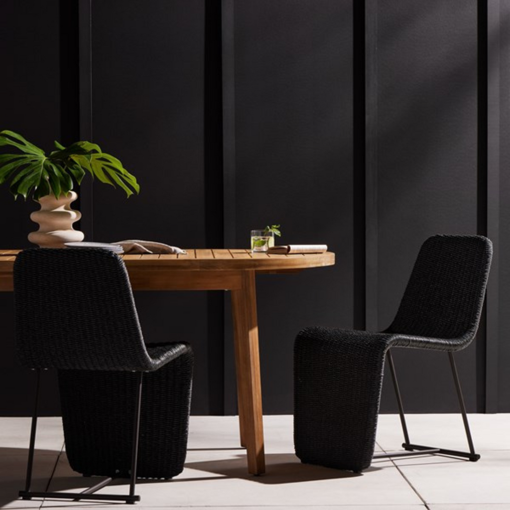 BRANON OUTDOOR DINING CHAIR IN BLACK - MAK & CO