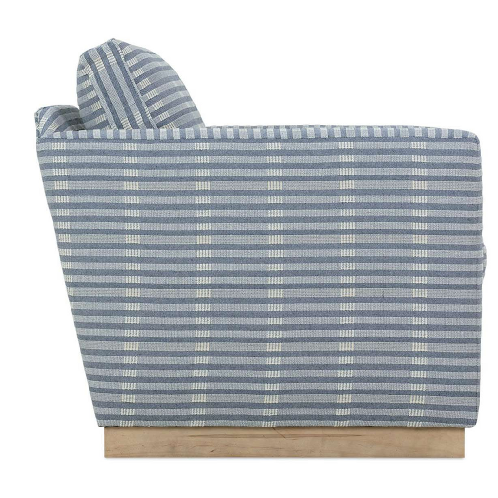 ANNIE EXPRESS SWIVEL CHAIR IN BLUE PATTERNED FABRIC - MAK & CO