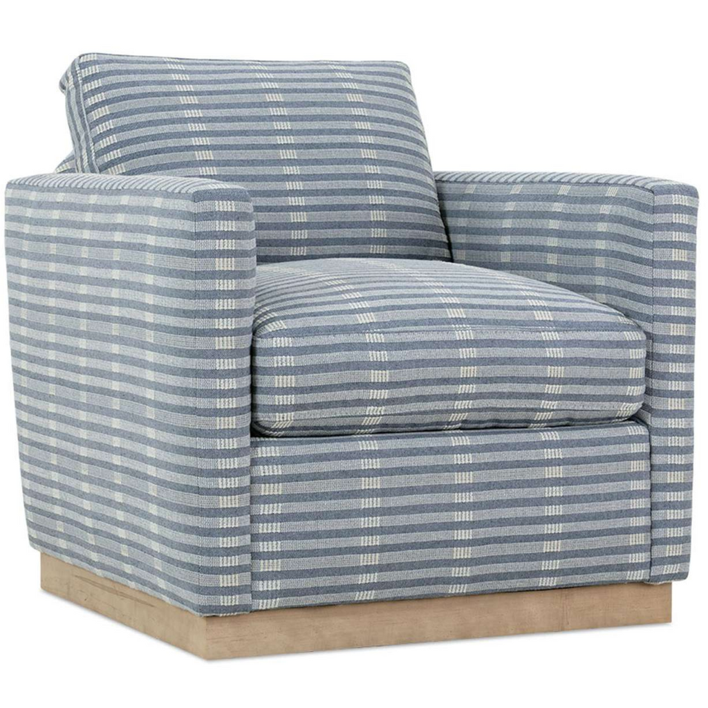 ANNIE EXPRESS SWIVEL CHAIR IN BLUE PATTERNED FABRIC - MAK & CO
