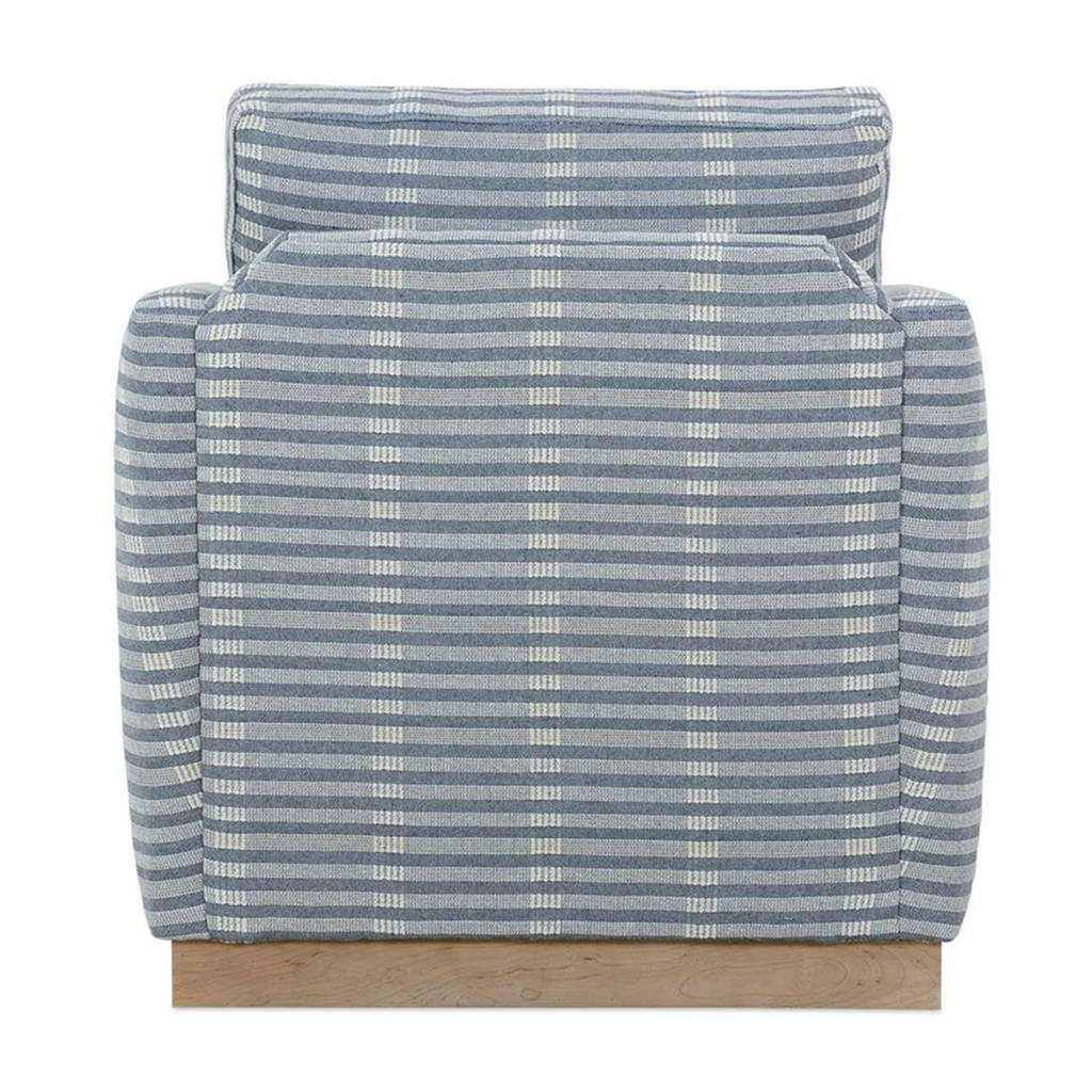 ANNIE EXPRESS SWIVEL CHAIR IN BLUE PATTERNED FABRIC - MAK & CO