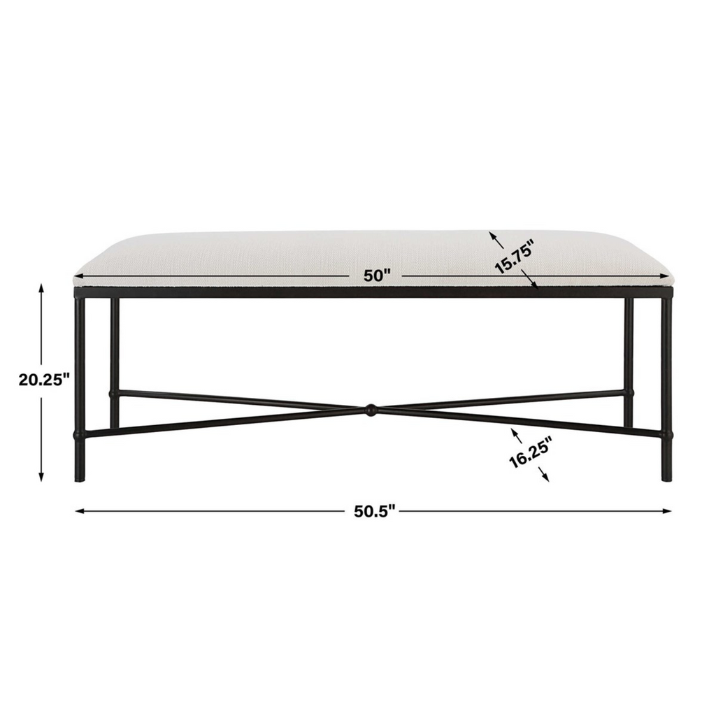 AVA BENCH IN BLACK AND WHITE - MAK & CO.