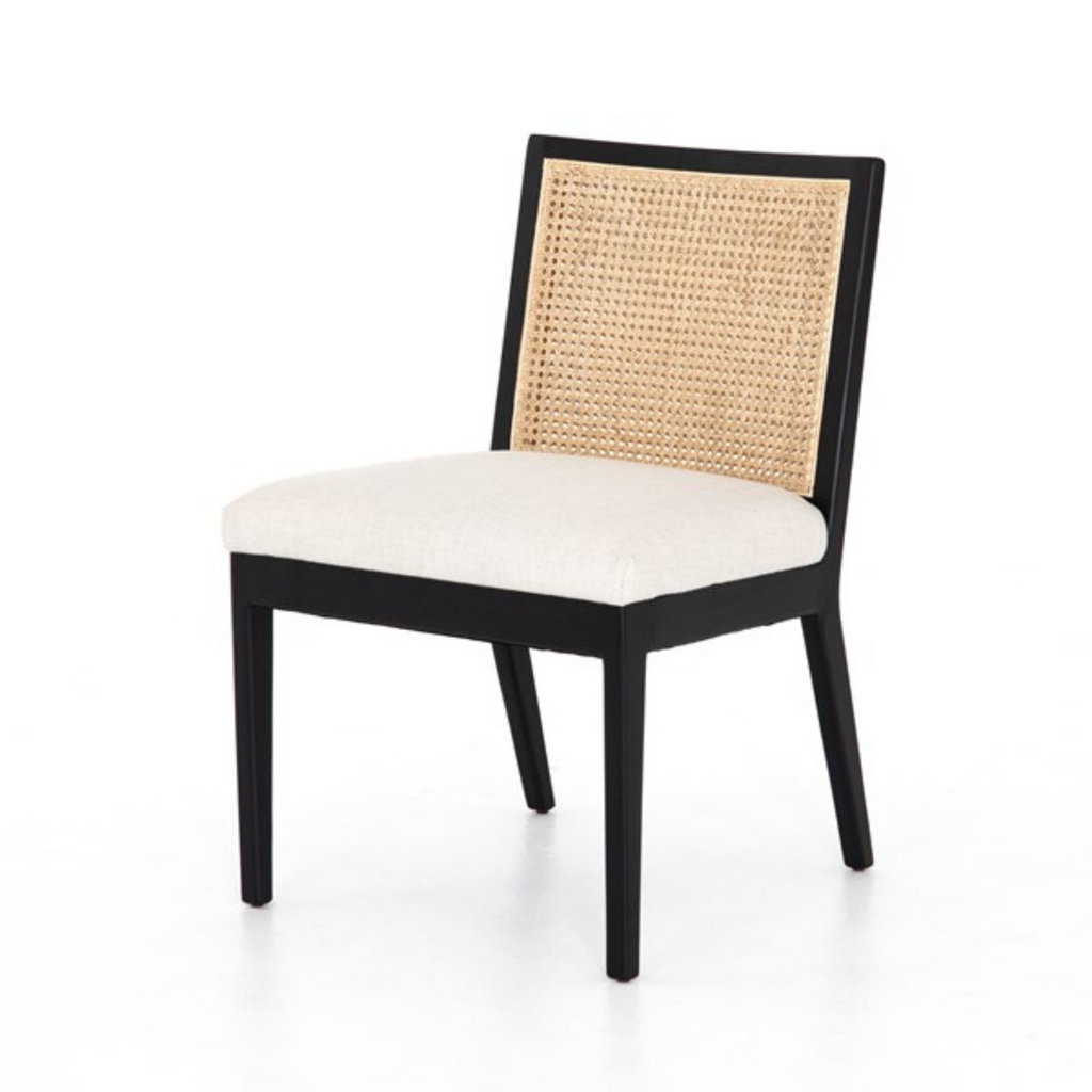ANTONIA CANE ARMLESS DINING CHAIR IN BLACK - MAK & CO