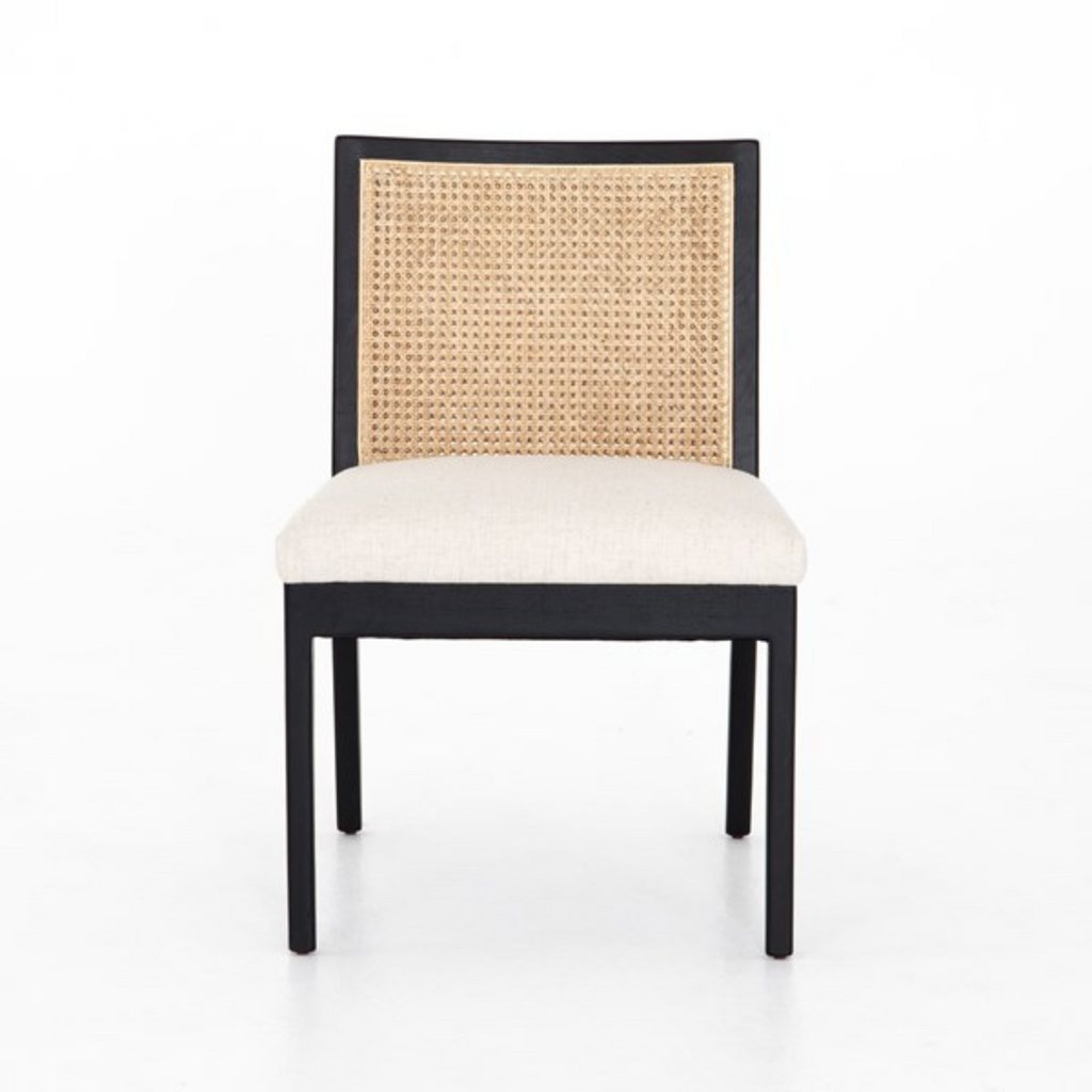 ANTONIA CANE ARMLESS DINING CHAIR IN BLACK - MAK & CO