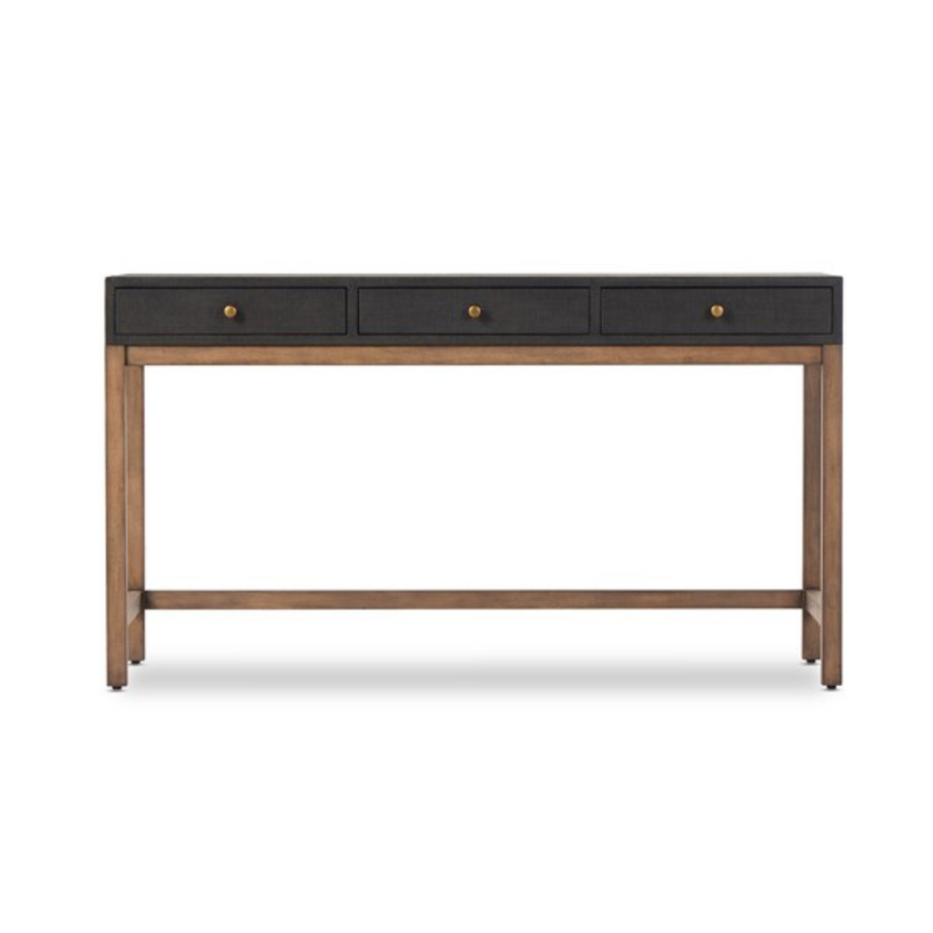 FIONA DESK IN BLACK RAFFIA - MAK & CO