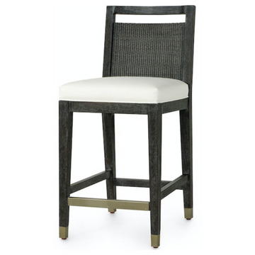 AUGUSTO 24 INCH COUNTER STOOL IN BLACK - MAK & CO