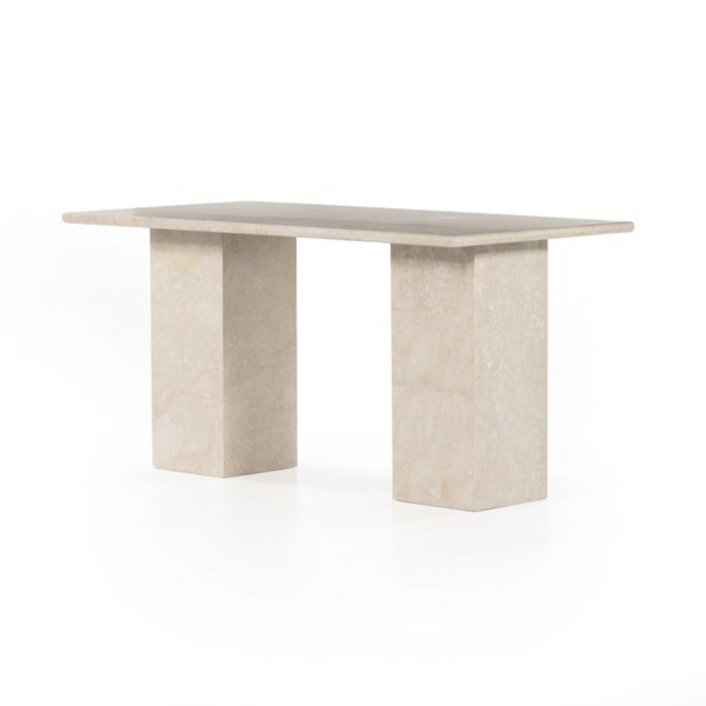 ARUM DESK IN CREAM MARBLE FINISH - MAK & CO.