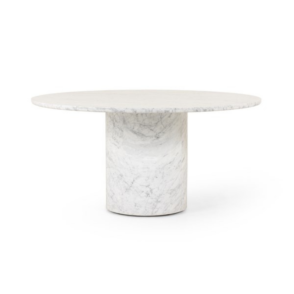 DIYA DINING TABLE - WHITE CARRERA MARBLE - MAK & CO