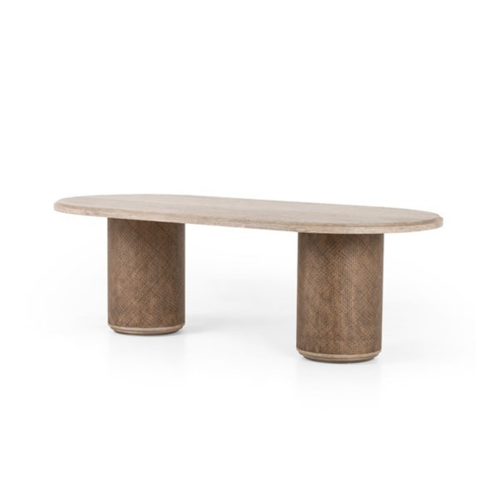 KIARA DINING TABLE-WEATHERED BLONDE - MAK & CO