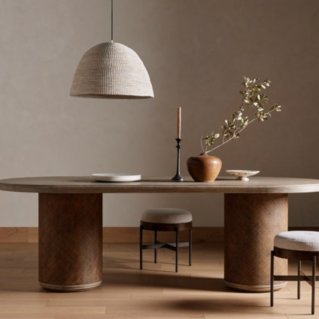 KIARA DINING TABLE-WEATHERED BLONDE - MAK & CO