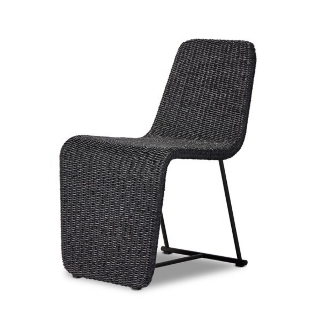 BRANON OUTDOOR DINING CHAIR IN BLACK - MAK & CO