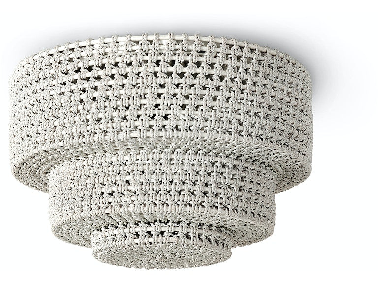 ASHLEY FLUSH MOUNT IN WHITE WASH PEWTER - MAK & CO