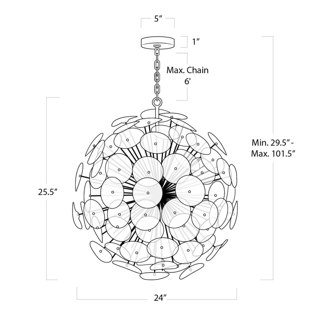 POPPY GLASS CHANDELIER - MAK & CO