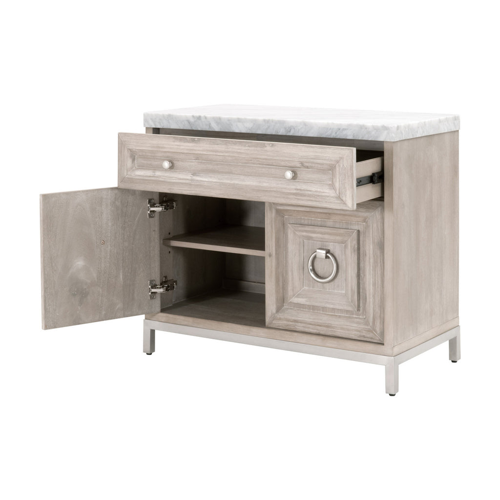 ANDOVER TWO DOOR SIDE BOARD IN NATURAL GREY - MAK & CO